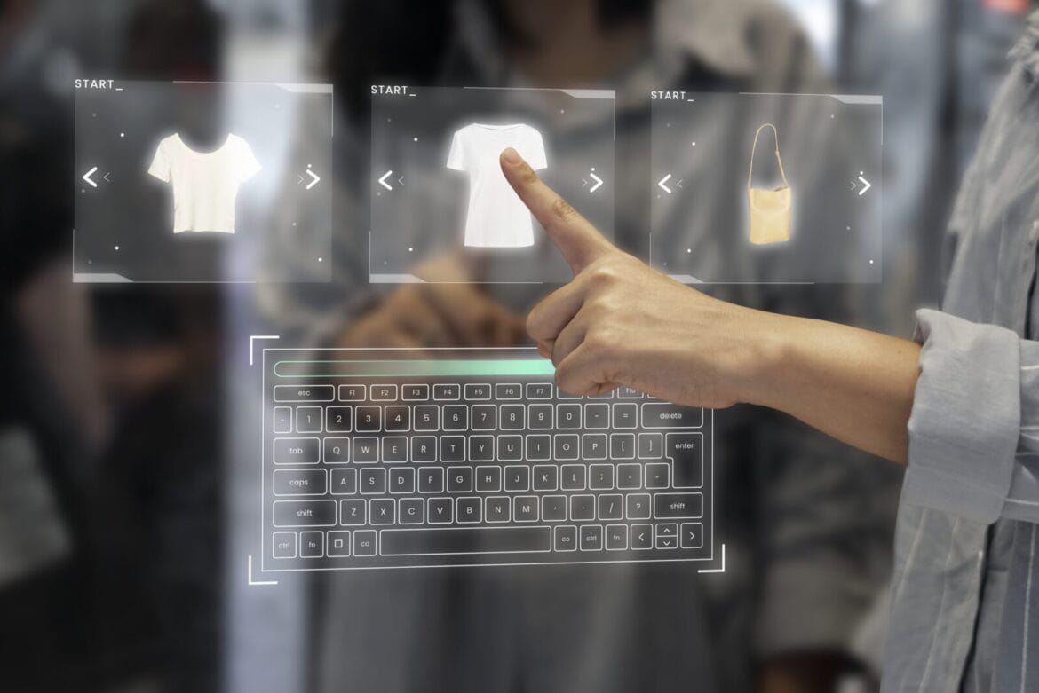 Digital wardrobe on a transparent screen How to Launch an E-commerce Store in Pakistan A Step-by-Step Guide